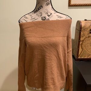 Moth by Anthropologie Tan off the shoulder sweater size small